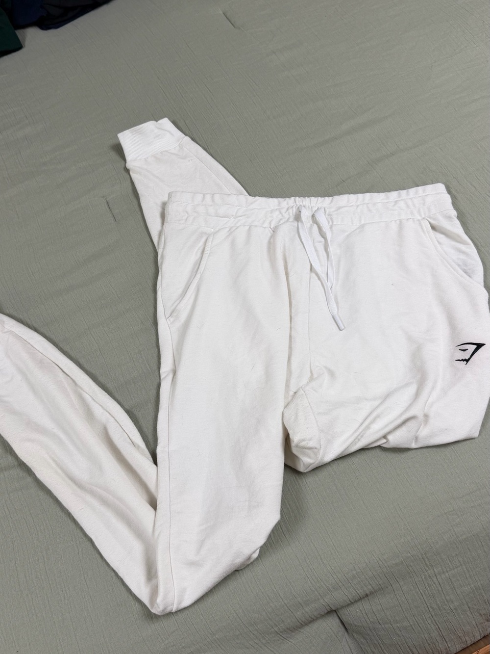 Gymshark White Drawstring Joggers